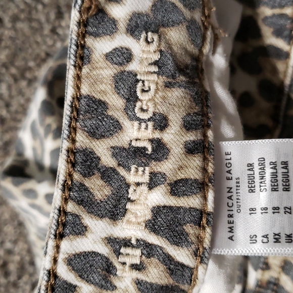 AMERICAN EAGLE Hi-Rise Stretch Jegging Leopard Print Skinny Women's Size 18 - Picture 7 of 13